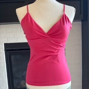 Elegant Pink Stretchy Spaghetti Strap Top